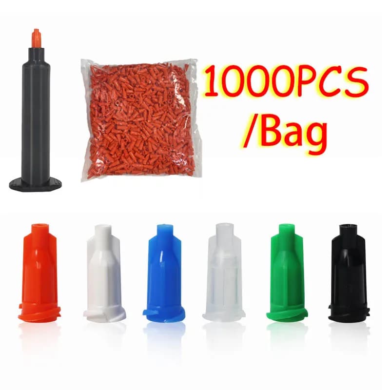 Industrial PP Screw Syringe Plug, Luer Lock Plug Cap, Multiple Colors Dispensing Glue Syringe Barrel, 1000PCS/pk