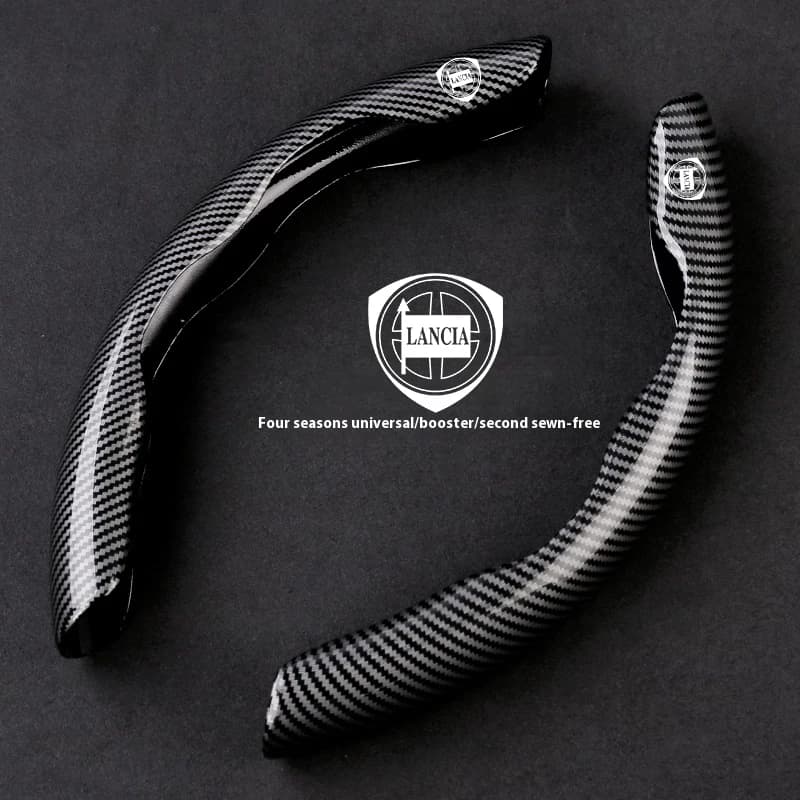 For Lancia Logo Kappa Delta 3 Ypsilon Musa Voyager Lybra Automobile Accessories Car Carbon Fiber Texture Steering Wheel Cover