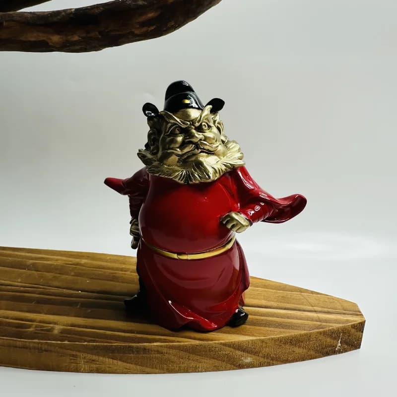 All- Zhongkui statue of his descent from mountain colorful copper-colored brings blessings to the home living room
