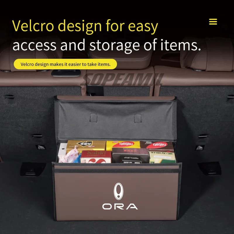 Car Storage Box Large Capacity Organizer Foldable Stowing Tidying Bag GWM ORA GT Good Cat Funky Cat Lightning Cat Ballet Cat 07