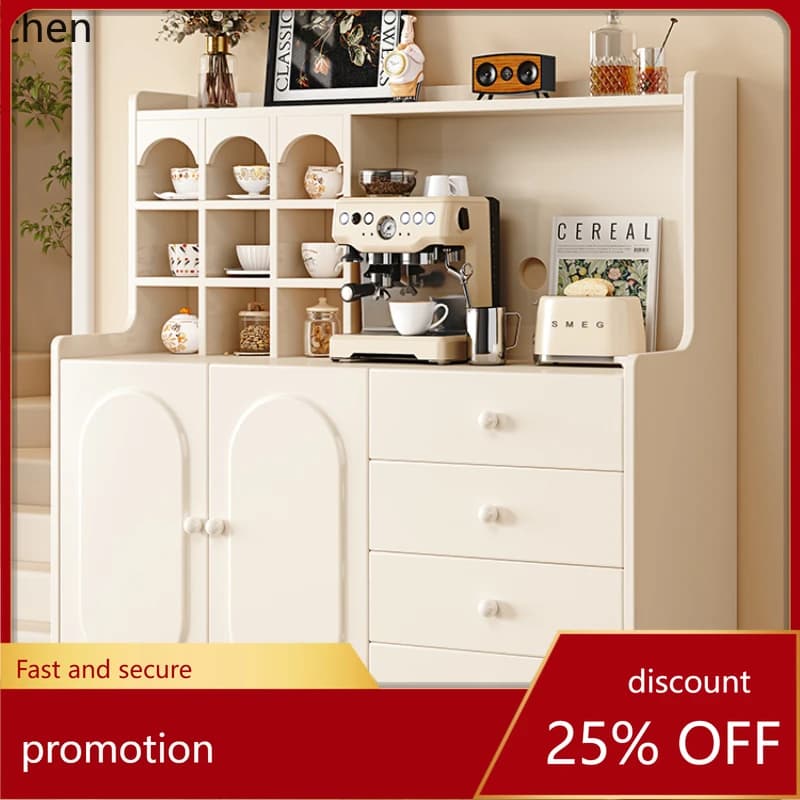 ZML Dining Side Living Room Wall Locker Kitchen Short Cabinet Solid Wood Tea Cabinet Household Storage Coffee Machine Cabinet