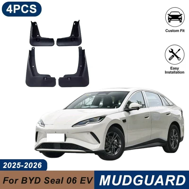 4PCS Car Mud Flaps For BYD Seal 06 EV 2025-2026 Waterproof Anti-Splash Fender Mudguards Auto Exterior Accessories