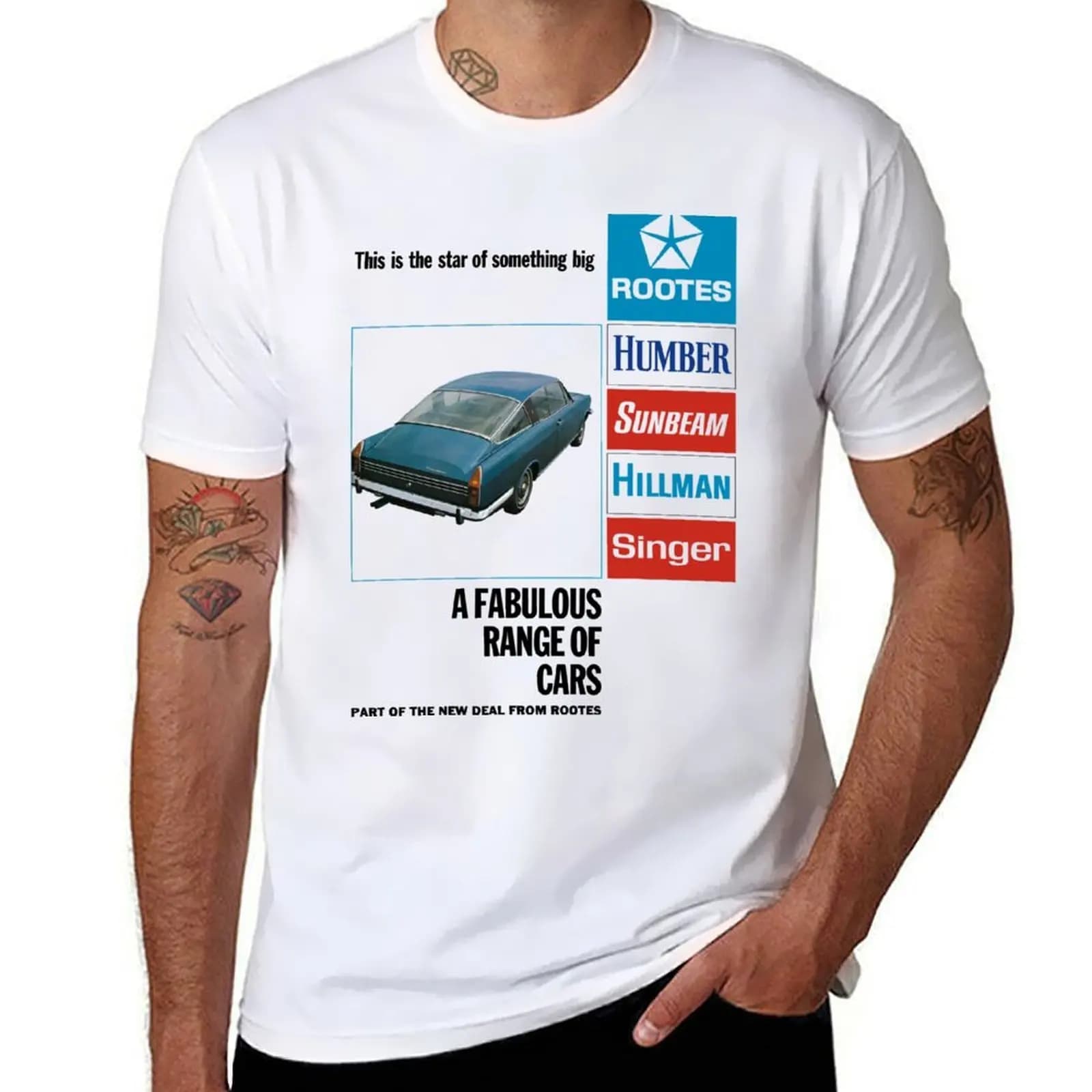 SUNBEAM RAPIER - ROOTES GROUP T-Shirt t shirts for man cotton soft cotton tshirt 100% T-Shirt