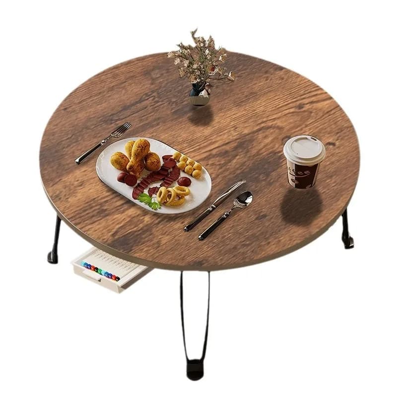 Outdoor living room round coffee table round table, folding students learn computer