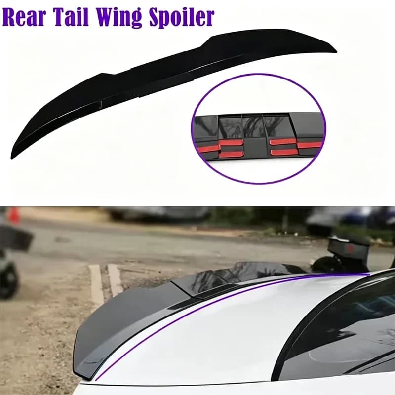For SKODA Superb Sedan V-Shape No-Punch Car Trunk Fixed Spoiler ABS Blade Style Roof Middle Tail Wing Auto Refit Accessory