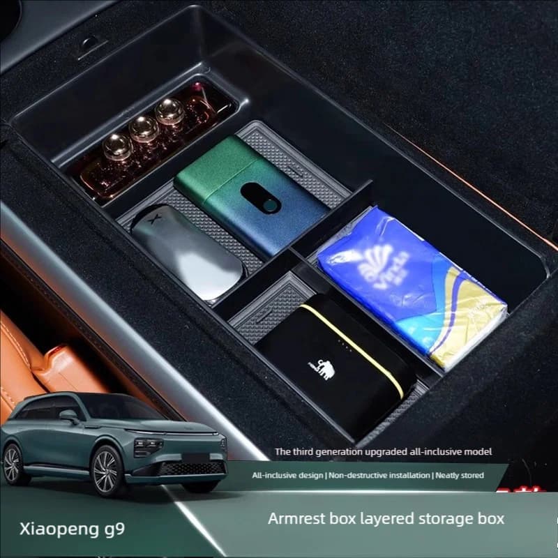 For Xpeng G9 2023 2024 2025 Interior Car Central Control Armrest Storage Box  Car Built-in Box Accessories