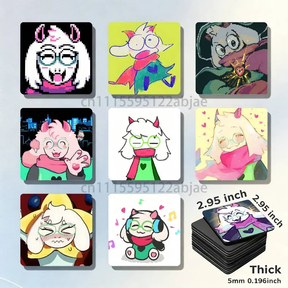 R-Ralsei D-Deltarune Fridge Magnetic Magnet PVC Memorial Decor for Family Friends Students Adults