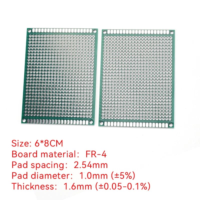 2PCS 2.54mm Pitch Double-Sided Universal PCB Board 6x8CM Size for Electronics DIY Projects PCB circuit board