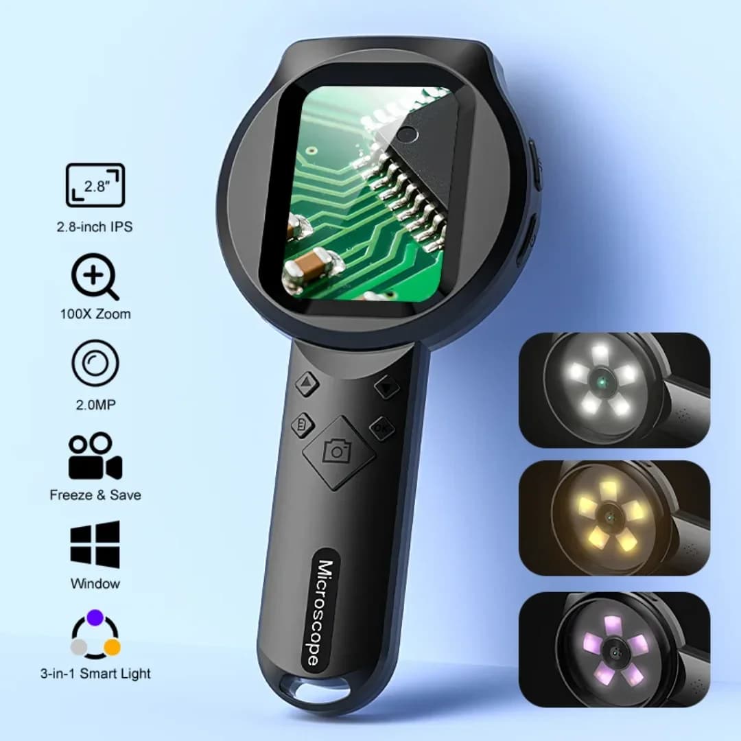 2.8'' IPS Screen Digital Magnifier 100X magnification 2MP Video Portable Microscope With 15LEDs For Coin Examine For Windows/Mac