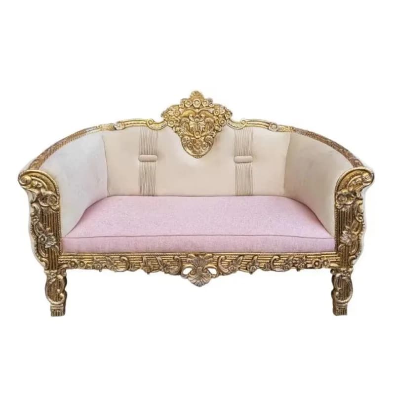 Elegant Vintage Modern Sofa Hand Carved Aluminum Frame Tufted Velvet Luxury Sofa