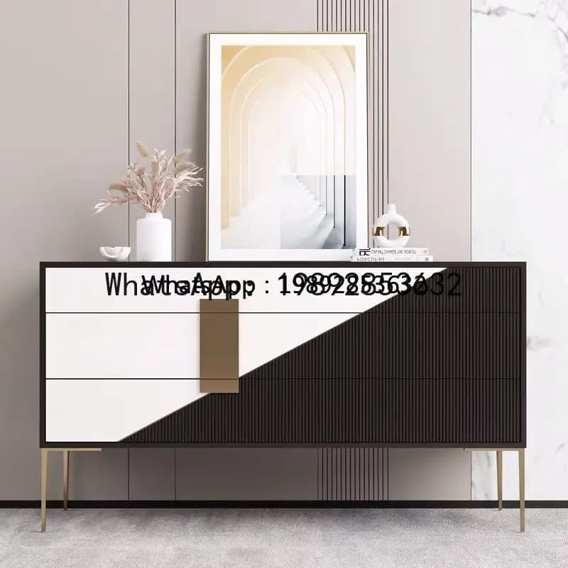 F2 Italian Style Solid Wood Chest of Drawers Living Room Partition Storage Sideboard Bedroom Entryway Cabinet