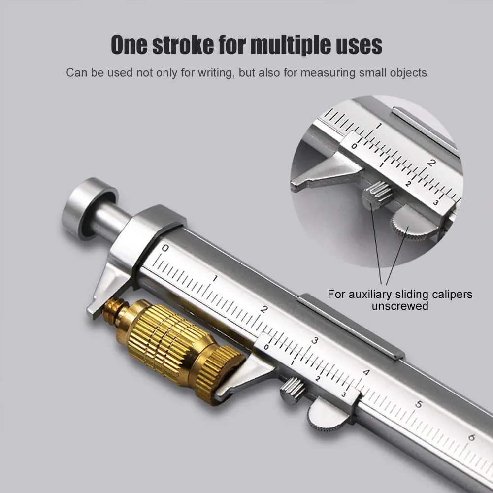 1/3/5Pcs Vernier Caliper Pen - Multifunction Measuring Tool with Ballpoint/Gel Ink Writing