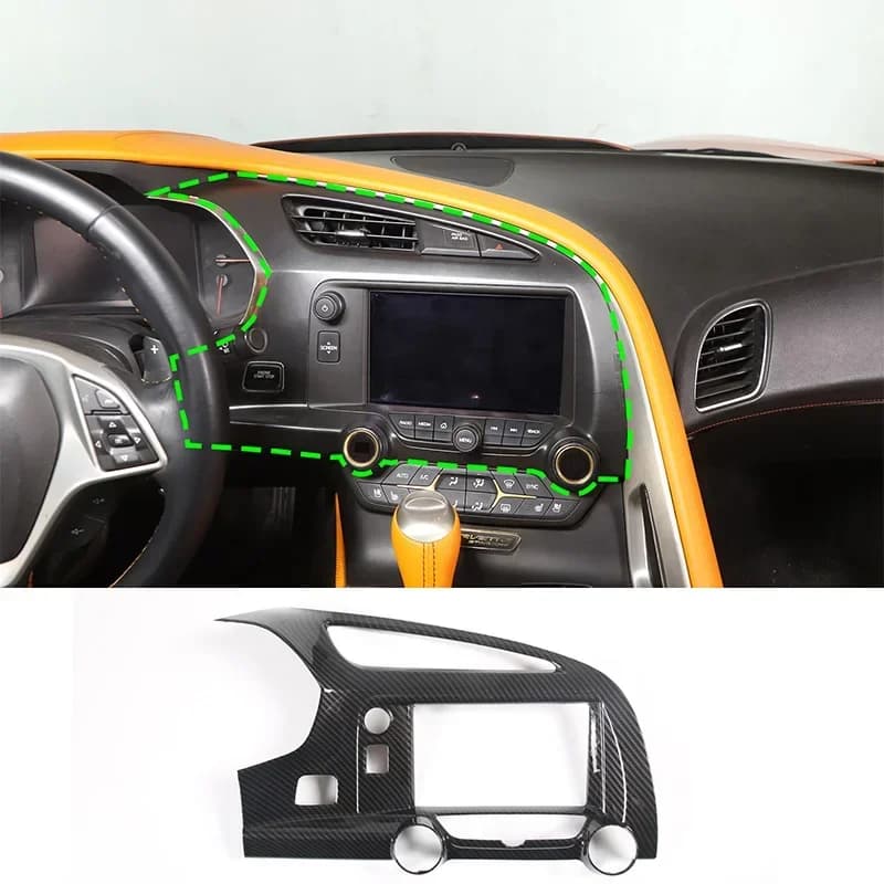 For Chevrolet Corvette C7 2014-19 ABS Red Car Center Control Air Outlet Frame Cover Trim Sticker Interior Car Accessories