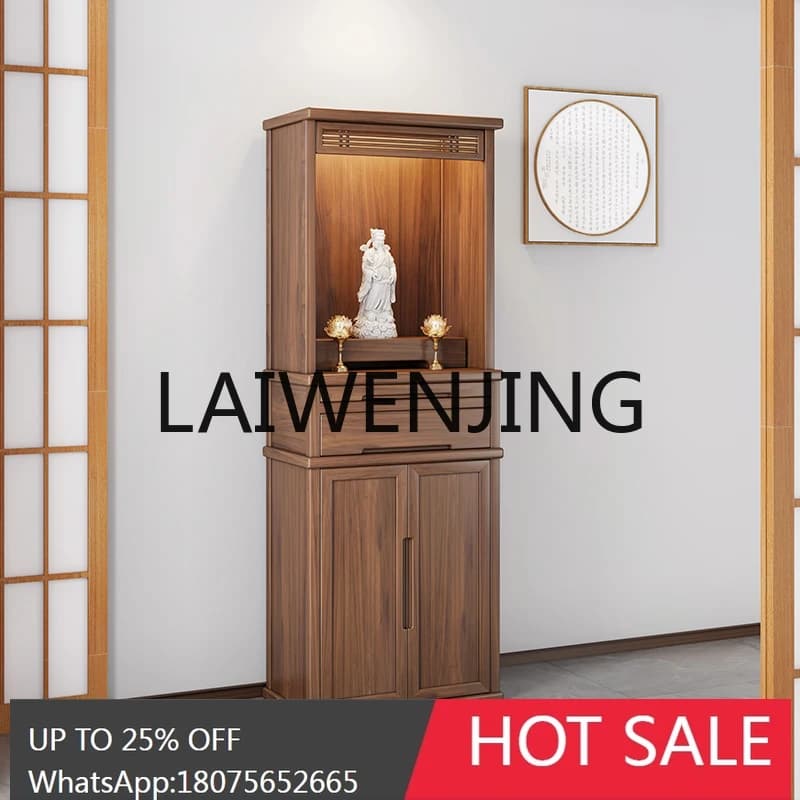 RWJ Black Walnut Buddha Shrine Bodhisattva  Buddha Cabinet Household Guan Gong High Cabinet God of Wealth Cabinet