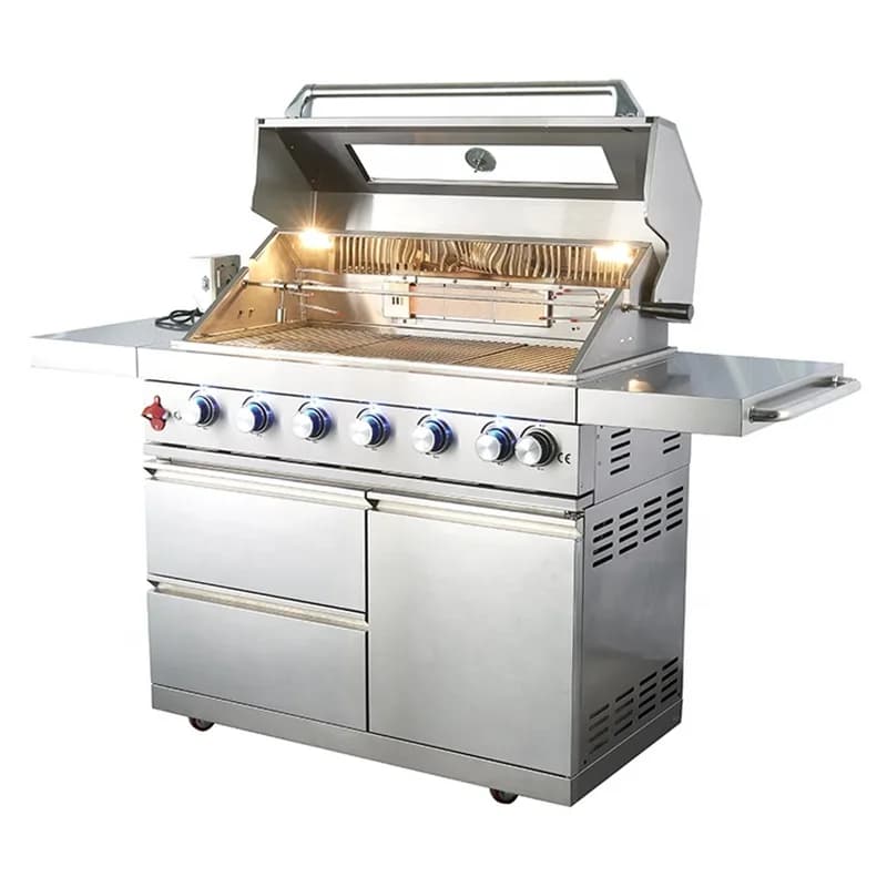 Stainless steel barbecue table outdoor cabinet embedded hotel villa courtyard stove