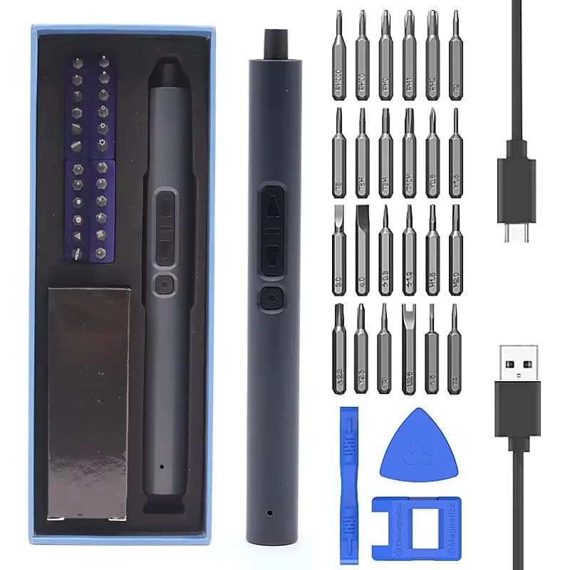 28 in 1 Portable Small Home Computer Toy Cordless Pen Precision Electric Screwdriver Set