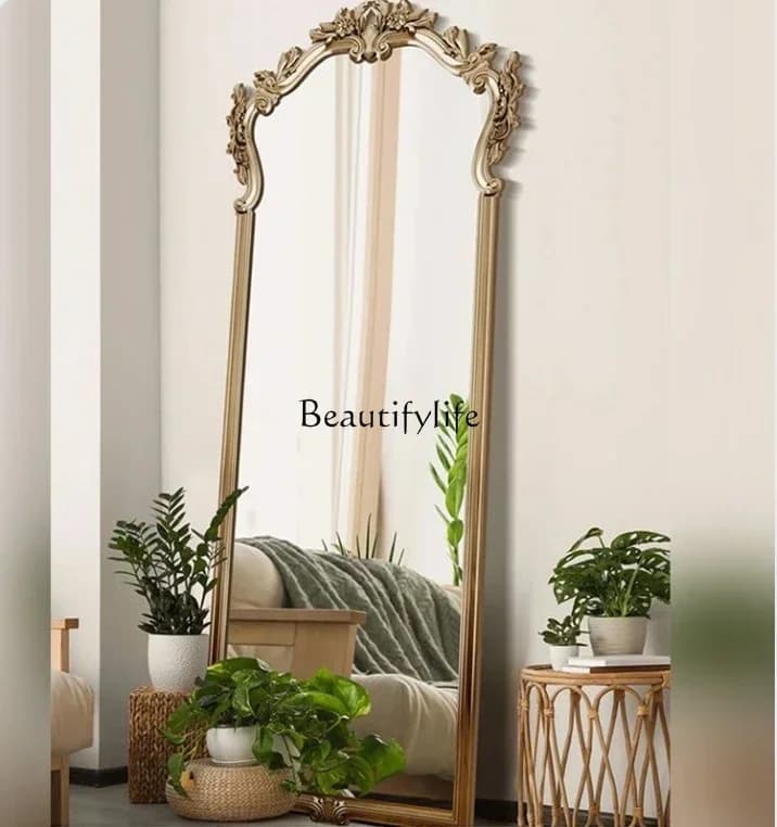 01Retro home American full-body mirror wall-mounted wall-mounted bedroom wall-mounted European floor-to-ceiling mirror