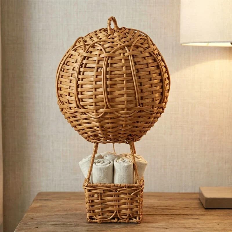 Nordic Wind Children's Room Preschool Places Photography Institutions Home Decoration Supplies Hand-woven Rattan Hot Air Balloon
