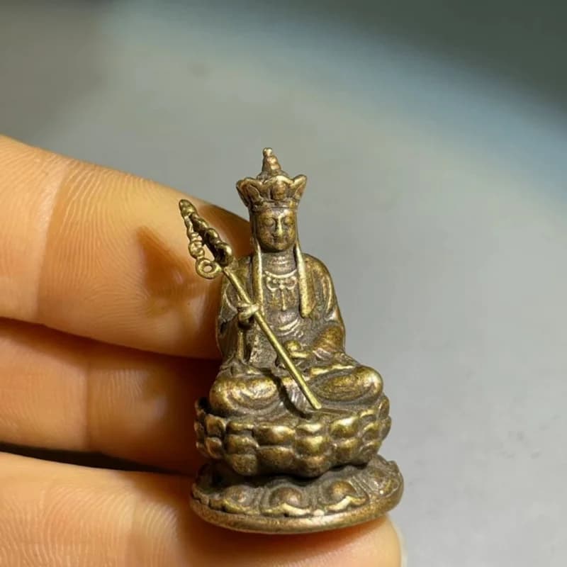 Antique Miscellaneous Items: Vintage , Solid Brass Buddha, Home Decorations, Ksitigarbha Small Ornaments
