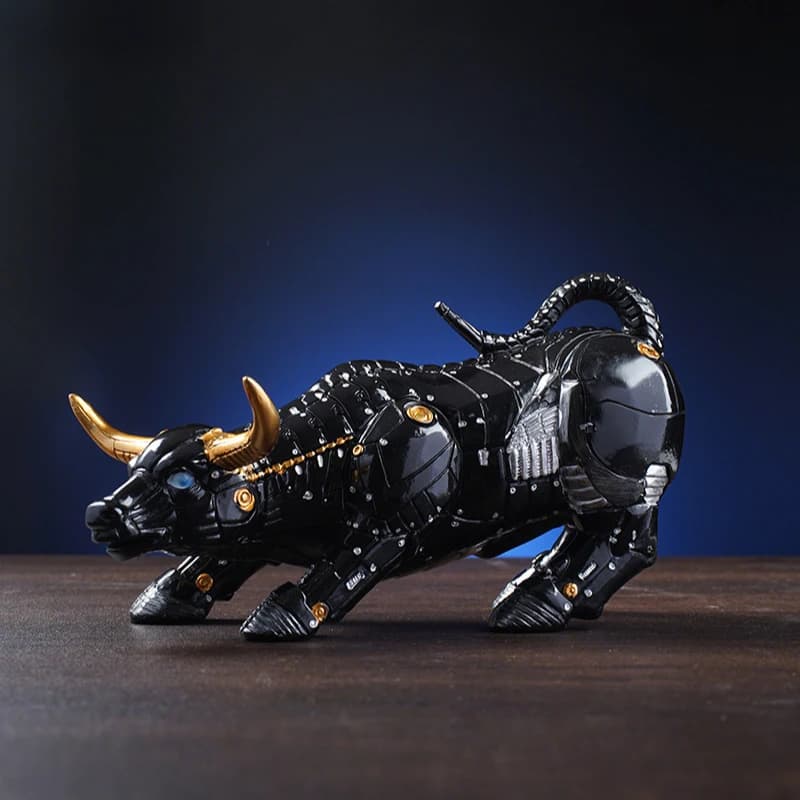 Vilead 22cm The Miami Bitcoin Bull Model Statue Robot Sculpture Office Desk Home Decoration Coins Badge Wall Street OX Bitcoin