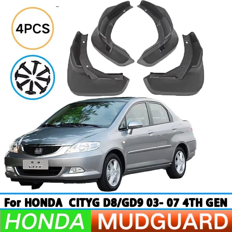 Suitable for Honda Li Nian S1 City GD8/GD9 2003-2007 4th Gen front and rear wheel mudguards, car tire mudguards, splash guards.