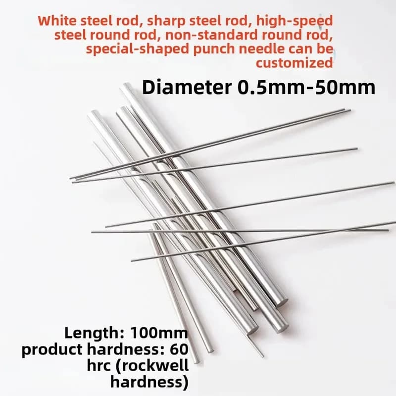 1Pcs HSS High Speed Solid Round Steel Lathe Bar Stock Diameter 1-9mm Length 100-200mm