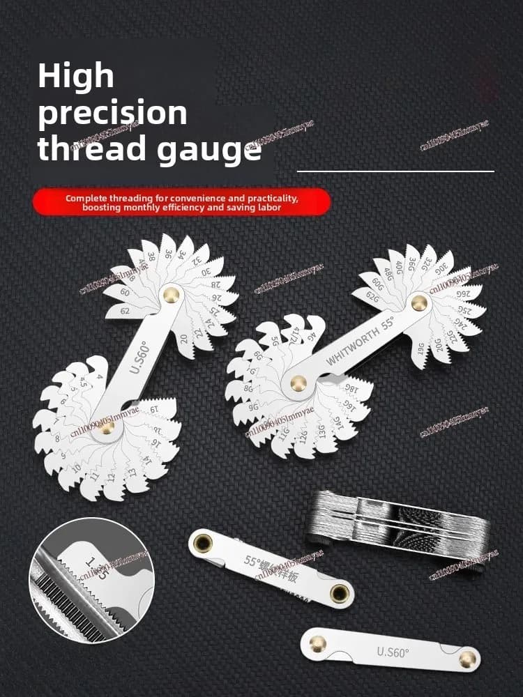 Thread Gauge Metric 60 Degree Inch Gauge Buckle Gauge Screw Measuring Tool Universal