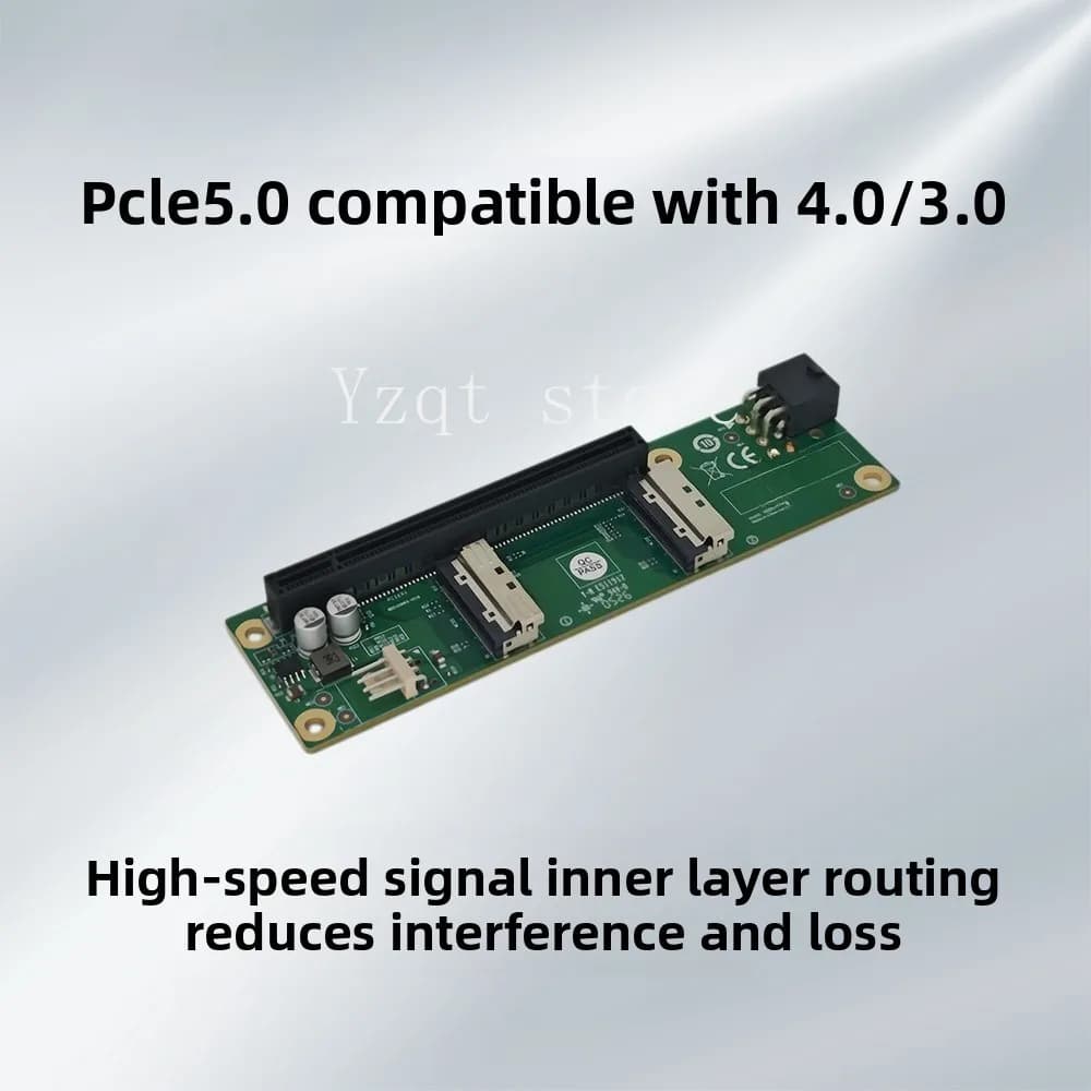 Independent external/expansion/adapter baseplate PCle 5.0 MCIO x16/x8