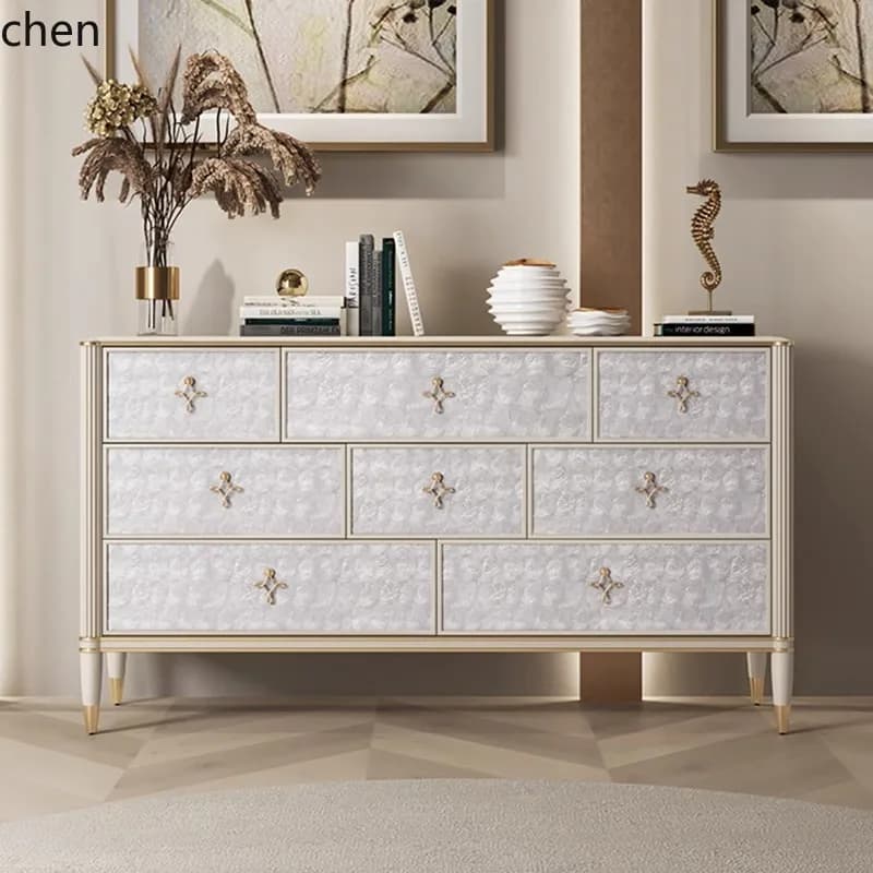 HXL light luxury entrance cabinet simple solid wood storage chest cabinet bedroom drawer storage cabinet
