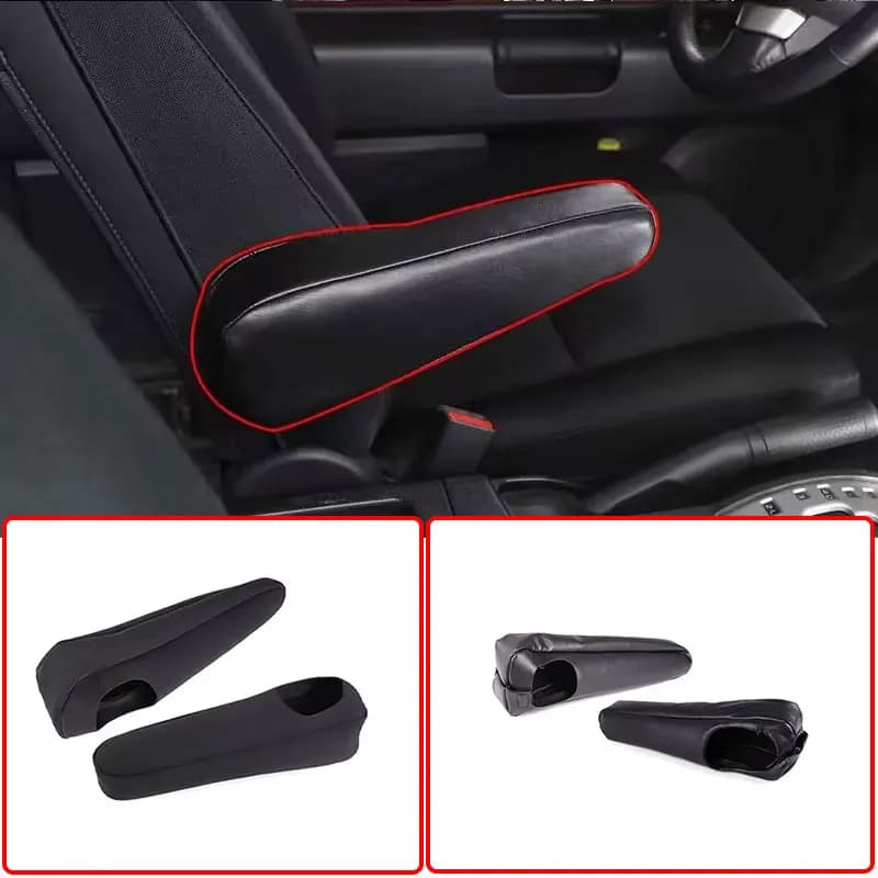 For 2007-2021 Toyota FJ Cruiser Black Car Styling Leather/Cloth Seat Armrest Frame Cover Sticker Car Interior Accessories