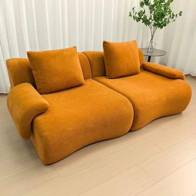 Vacuum compression fashionable double combination sofa modern design full sponge fabric modular double sofa