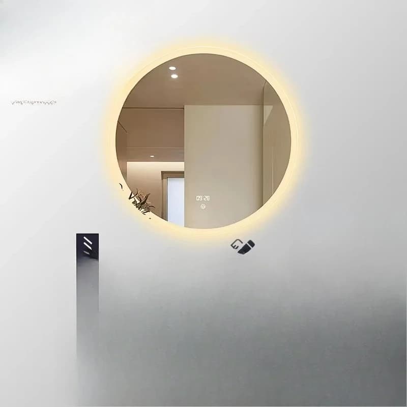 Round Smart Light Emitting Diode Mirror Modern Bathroom Smart Mirror Touch Switch Adjustable Light Emitting Diode Mirror