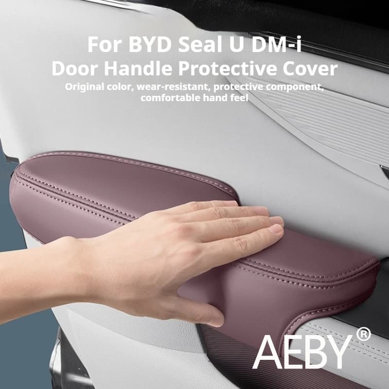 AEBY For BYD Seal U DM-i 2020-2025 Leather Door Handle Cover , Full Package Anti Scratch Film, Easy Installation Accessories