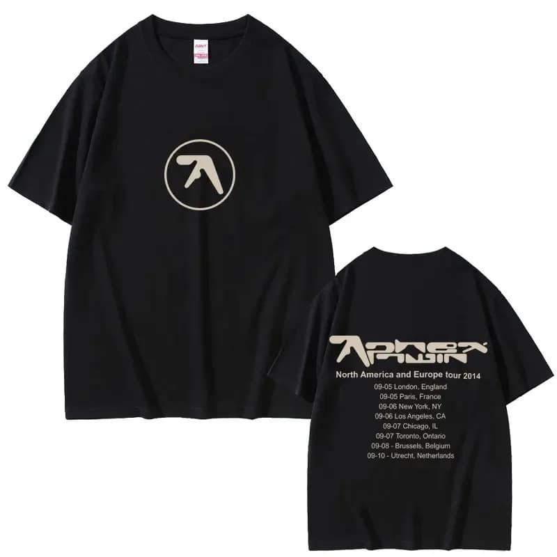 Aphex Twin Tour 2014 T-shirt Men Women Casual Cotton Vintage T Shirts Men's Fashion Oversized Short Sleeve T-shirts Streetwear