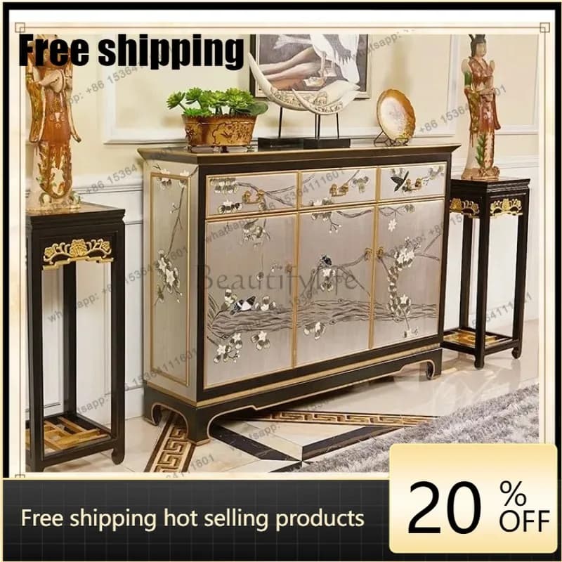 jj5 Modern Chinese three-bucket large-capacity locker storage cabinet ultra-thin entrance foyer cabinet