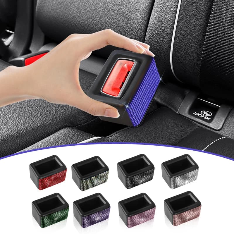 Seat Belt Accessories Universal Car Seat Belt Anchor Rhinestone Child Seat Belt Adjuster Neck Restraint Limiter Seat Belt Buckle
