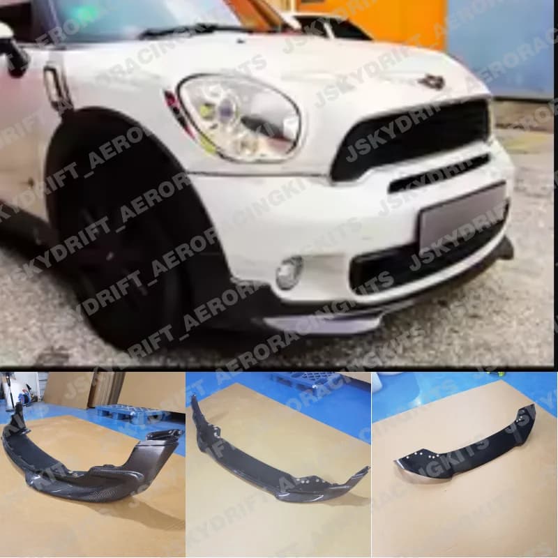 For Mini Countryman R60 JCW Carbon Fiber Front Bumper Lip Splitter Diffusers