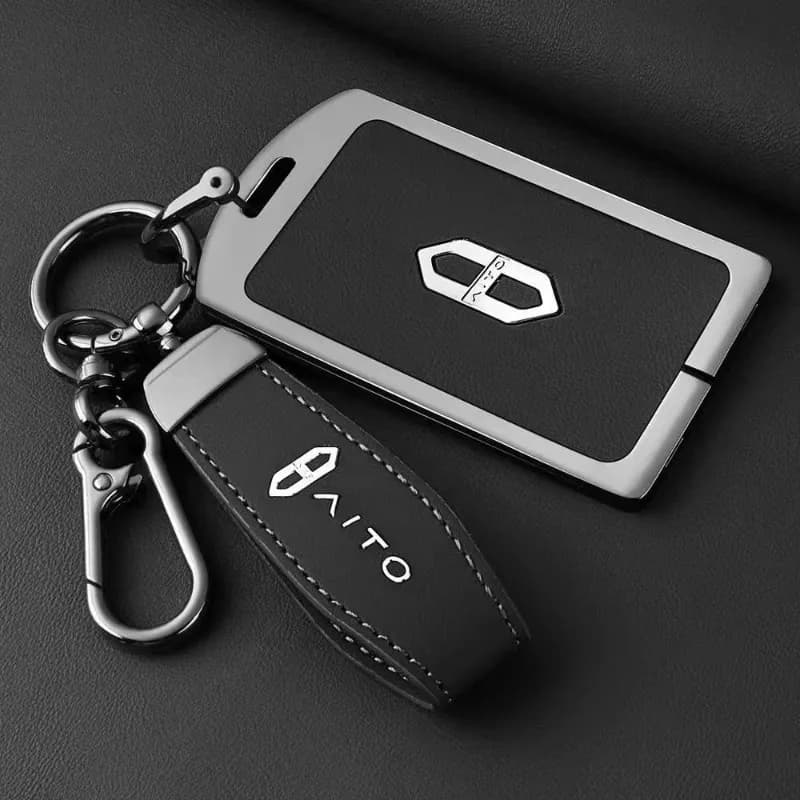 Zinc Alloy NFC Card Cover for 2026 AITO M6, Heavy Duty Metal Protective KeyCase Shell with Keychain, Anti-Bend & Scratch Proof