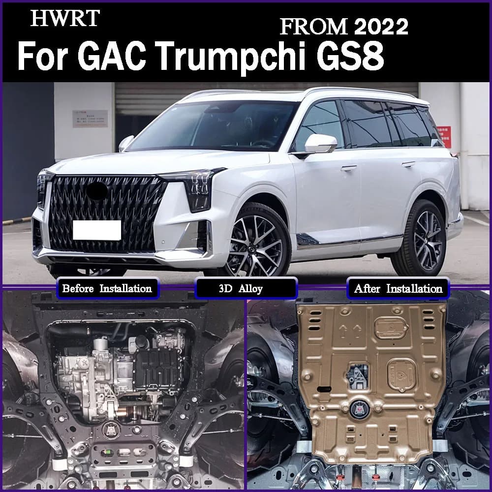For GAC Trumpchi GS8 2022 2.0T Under Engine Splash Shield Mud Guard Board Mudguard Black Fender Cover Plate Protect