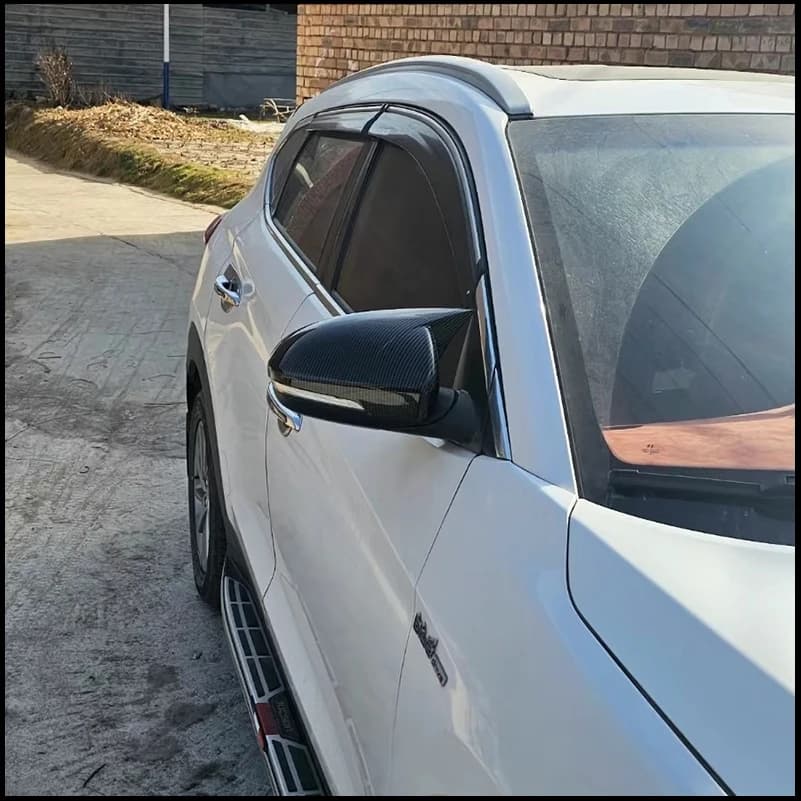 Car Styling For Hyundai Tucson 2015-2019 Rearview Mirror Cover Caps Trim With OX Horn Decorate Auto Parts Accessories
