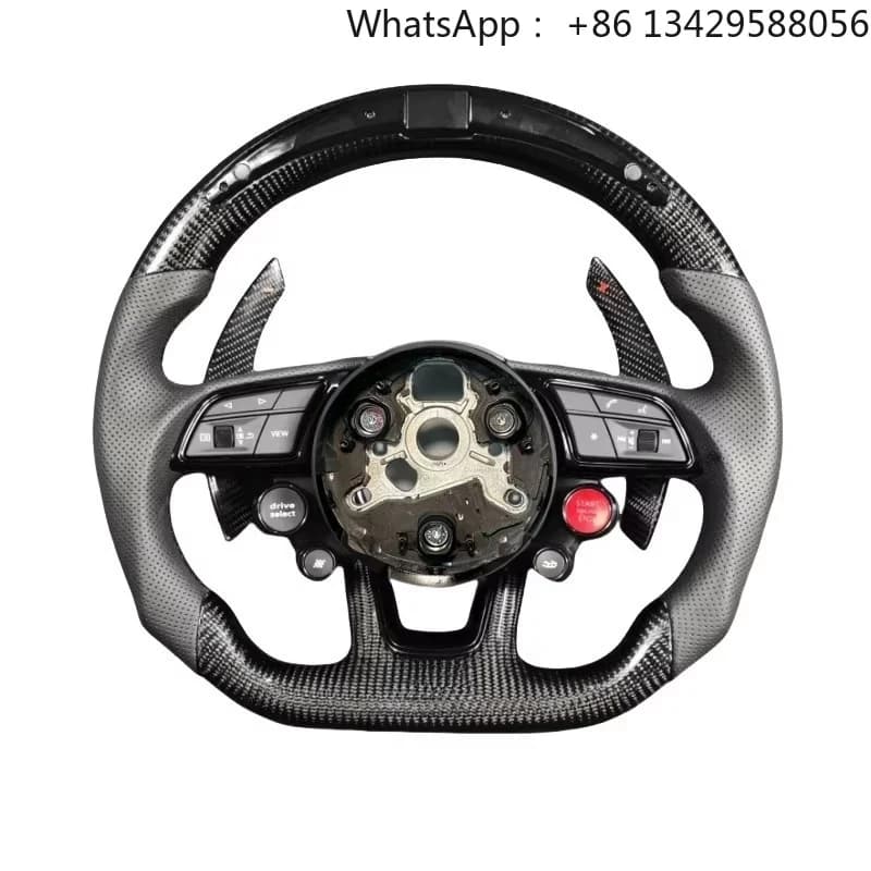 Carbon Fiber With LED With Start Button M Sport Steering Wheel for Audi B8 B9 R8 Q5 Q3 A3 A5 A4 MK3 TTRS TTS MK