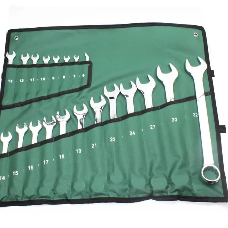 20 Pieces Metric Polished Dual-purpose Wrench Set Auto Repair Auto Maintenance Tool Opening Plum Wrench Dual-purpose Wrench