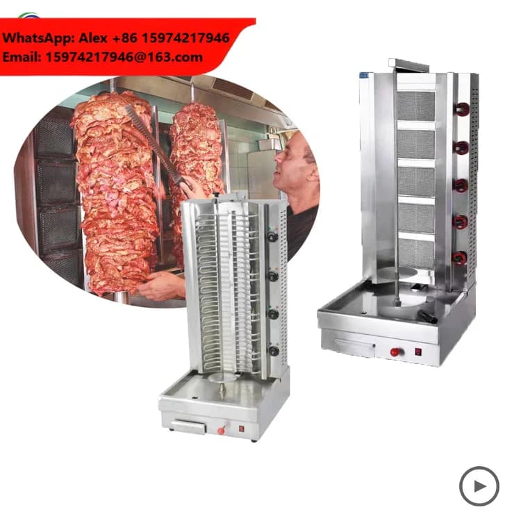 Shorma Machine Kebab Meat Grill Chicken Machine Commercial Doner Kebab Cutting Machine Shawarma Grill Gas