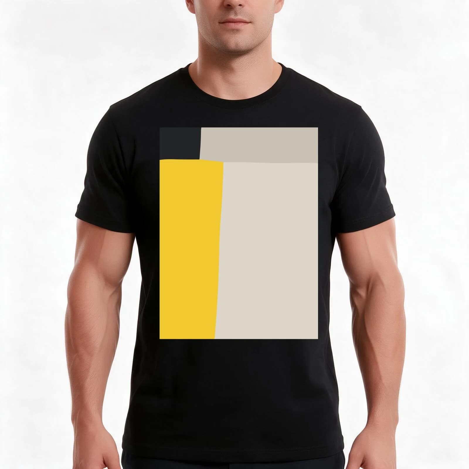 Mid Century Modern Vintage Inspired Colorfield Geometric Abstract Poster T-Shirt, Summer Casual Cotton Tee, Unisex Men Women