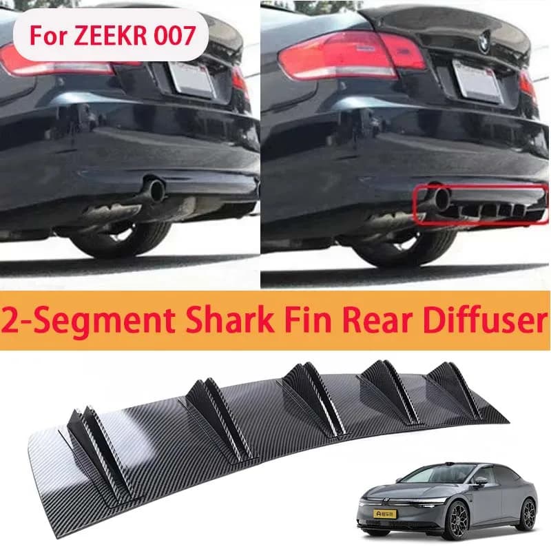 For ZEEKR 007 Shark Fin Rear Diffuser Split Chassis Spoiler Auto Aerodynamic Parts Aerodynamic Modification