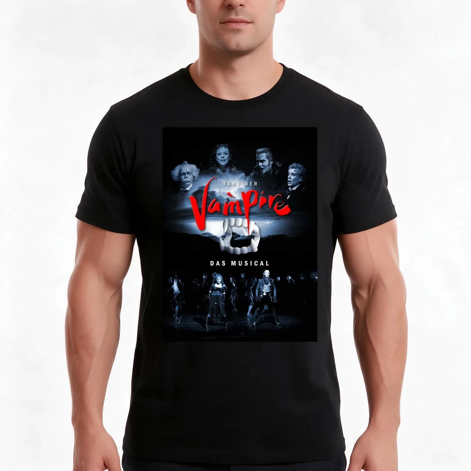 Tanz der Vampire' T-Shirt, Summer Casual Cotton Tee, Oversized Streetwear Tops, Vintage Graphic Print, Loose Fit Short Sleeve