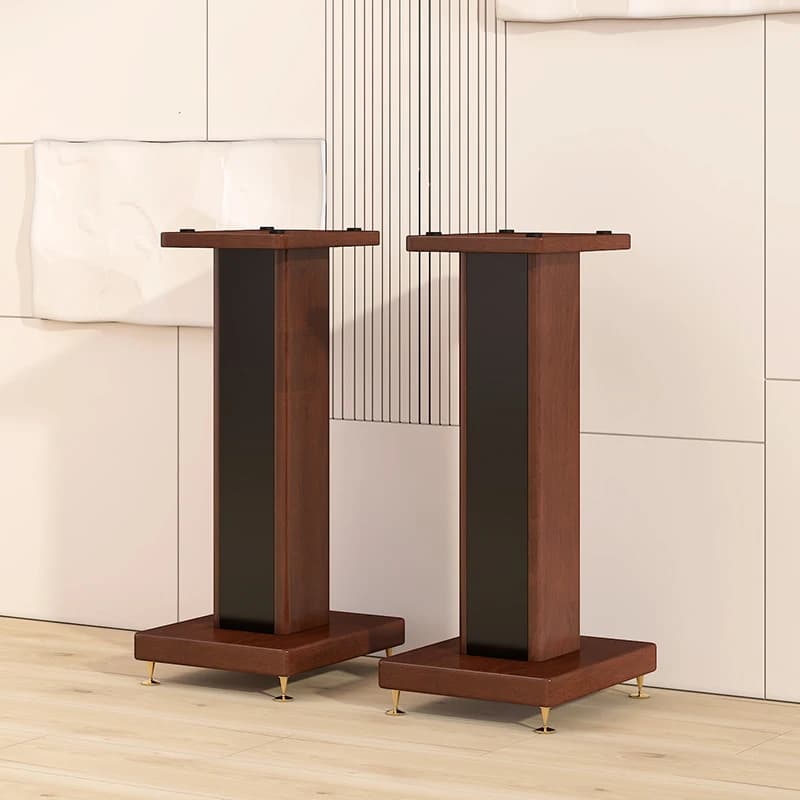 Solid wood surround shock - absorbing audio bracket, with card bag tripod, solid - filled floor audio stand