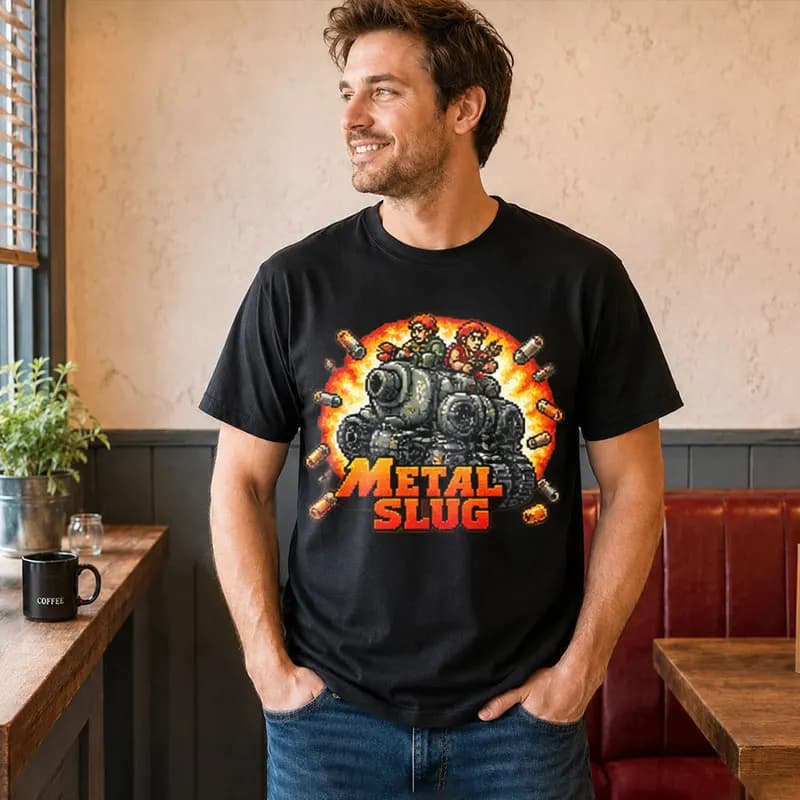 Retro Action Shooter Gaming Metal Slug Classic T Shirt 0812 Arcade Game Graphic Tee Unisex Short Sleeve Casual Streetwear Top
