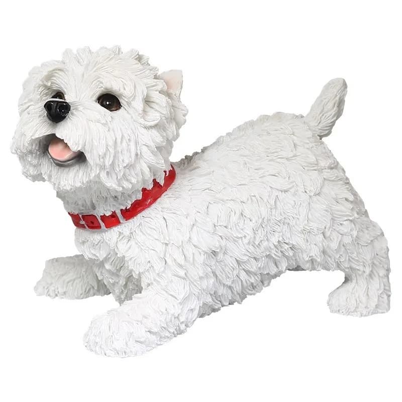 West Highland Simulation Dog Model Cute Car Ornament Resin Crafts