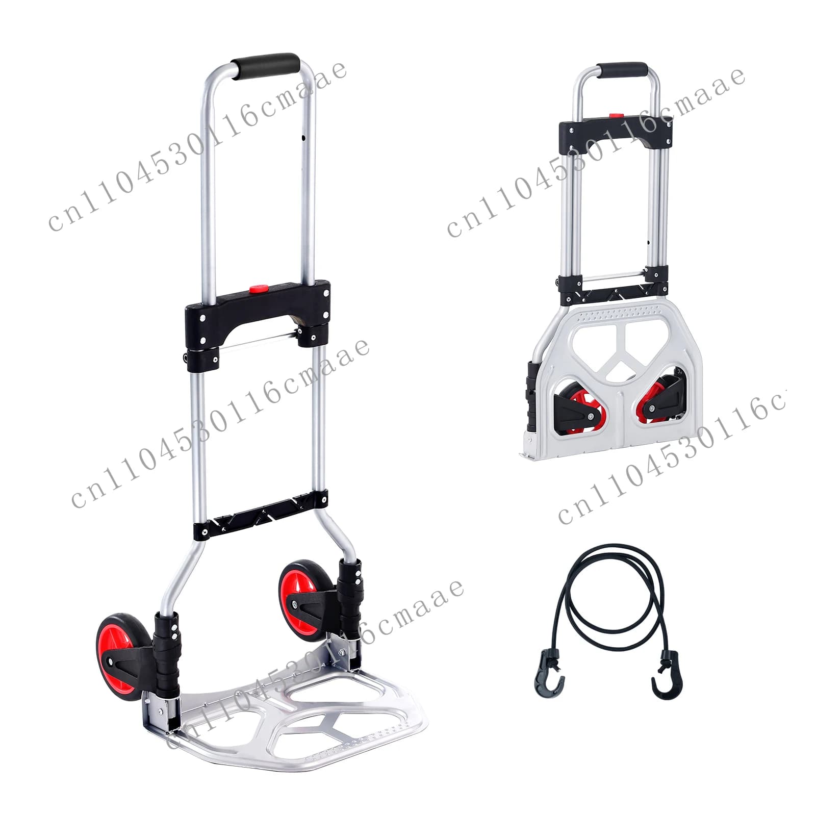 176lbs Folding Hand Truck Dolly Aluminum Stair Climbing Cart with Telescoping Handle Luggage Trolley for Home Shopping